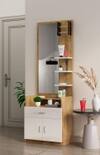 Hexa Red Engineered Wood Dressing Table in Giant Wood and Frosty White Colour