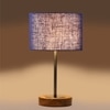 Devansh Blue Jute Table Lamp With Natural  Wood Base  & Steel Pipe (7X17 Inches)-13