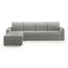 Apollo Compact Fabric Sectional Compact Sofa (Colour : Vapour Grey, Cushion : Soft, Back Type : Regular, Seating Capacity : Left Aligned 3 Seater + Left Aligned Chaise)