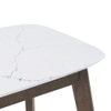 Lunar Solid Wood and Carrara White 4 Seater Dining Table in Danish Walnut Finish