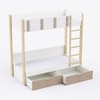 Pine Tree Single Size Bunk Bed In White & Oak Colour