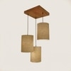 Elementary Brown Solid Wood Cluster Hanging Light
