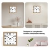 Spaces Unhooked Reversed Numeral Square Wooden Wall Clock, Natural Wood Frame and White Dial