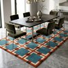 Presto Blue Geometric Hand Tufted Wool Carpet 6X9 Feet