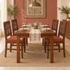 Globally Indian Kusha Solid Sheesham Wood 4 Seater Dining Table Set 4 Chairs Terracotta Orange