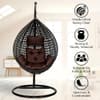 Premium Egg Single Seater 6 Star Swing Chair Brown