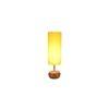 Maxine Yellow Fabric Shade Table Lamp with Natural Wooden Base