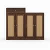 Danta Sheesham Wood Shoerack  In Walnut Finish  with Rattan Door