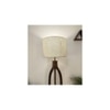 Trilogy Wooden Floor Lamp with Brown Base and Jute Fabric Lampshade