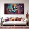 The Castle Decor Krishna Ji Wall Painting Wooden Framed 27x48 Inch (Style 36)