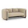 Reno Two Seater Fabric Sofa in Biscuit Velvet