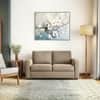 Apollo High Back 2 Seater  Fabric Sofa In Biscuit Velvet Colour