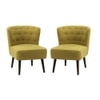 Azal Accent Chair in Yellow Colour Set 2 Solid Wood Accent Chair in Yellow Colour