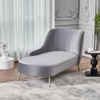 Henz Velvet Chaise Launger in Grey Colour