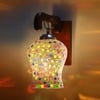 Devansh Solid Wood Electric Wall Light in Brown Colour with Multi Shade Count of 1 Light