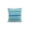 Acrylic Striped Cushion Cover with Lace Set of 2 (16 X 16 Inches)