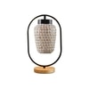 Devansh Multicolor Glass Wooden & Iron Table Lamp -17 Inch Height -U