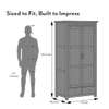 Fidora Solid Wood 2 Door Wardrobe in Honey Finish