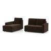 Apollo Fabric Sectional Sofa (Colour : Dark Earth, Cushion : Hard, Back Type : Regular, Seating Capacity : Left Aligned 2 Seater + Left Aligned Chaise)