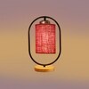 Devansh Maroon Jute Drum   Wooden & Iron Table Lamp -17 Inch Height  -L