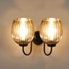 Devansh Metal Electric Wall Light in black Colour with Lavender Shade Count of 2 Lights