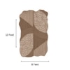 Handmade Wool Shaped Rug Modern Geometric Beige 9 x 12 Feet Carpet