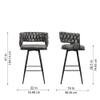Doe Buck Presley Braided Faux Leather Bar Stool in Grey Colour