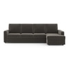 Apollo Sofa (Colour : Smoke, Cushion : Hard, Back Type : High Back, Seating Capacity : Right Aligned 3 Seater + Right Aligned Chaise + Ottoman)