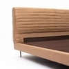 Sable Leather Double  Size Bed Without Storage (Brown Colour)