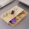 Hexa Engineered Wood Coffee Table With 2 Drawers In Giant Wood