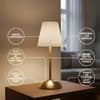 Rechargeable Touch Table Lamp Cream Shade with 15 Hour Battery Backup