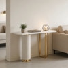 Royal Metal Console Table in White & Gold Colour