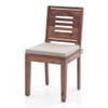 Capra Solid Wood Dining Chair in Teak Finish & Wheat Brown Colour - Set of 2