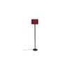 Yosef Maroon Fabric Shade Floor Lamp with Black Iron Base