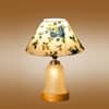 Devansh Conical Multi Cotton Shade Lamp With Wood & Mosaic Glass Base For Decoration/Office/Home/Gifting/Study For Decoration/Office/Home/Gifting/Study -(10X10X14.5) Inches -A