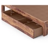 Boston Solid Wood Queen Size Drawer Storage Bed In Teak Finish