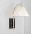 KIANIA Single Light Black and Brass Wall Fitting with White Shade