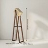 Focal Beige Solid Wood Floor Lamp with Beige Solid Wood Base