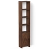 BLUEWUD Barnia Engineered Wood Bookshelf Cabinet Book Rack Organizer with Shelves & Bottom Door for Storage D�cor Display Cabinet Floor Standing for Living Room Home Library (Brown Maple)