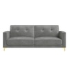 Novelle 3 Seater Velvet Sofa Cum Bed in Grey colour