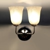 Devansh Metal Electric Wall Light in Steel Colour with White Shade Count of 2 Lights