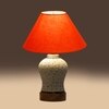 Devansh Conical Orange Cotton Shade Lamp With Wood & Mosaic Glass Base For Decoration/Office/Home/Gifting/Study For Decoration/Office/Home/Gifting/Study -(10X10X14.5) Inches -A
