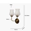 Devansh Metal Electric Wall Light in Gold Colour with White Shade Count of 2 Lights