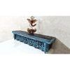 Favro Teal Colour Solid Wood Handcarved Floating Wall shelf