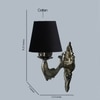 Devansh Metal Electric Wall Light in Antique Gold Colour with Black Shade Count of 1 Light
