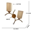 Devansh Metal Electric Wall Light in Gold Colour with off-white Shade Count of 2 Lights