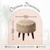 Mandala Fabric Wooden Ottoman in Yellow Color Set of 2