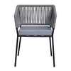 Bostan Outdoor Accent Patio Weaving Chair Gun Metal in Grey