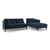 Lewis Sectional Sofa (Colour : Indigo Blue, Cushion : Hard, Seater : Right Aligned 3 Seater + Right Aligned Chaise)