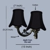 Devansh Dual Gold  Antique Wall Mounted Lamp With Black  Cotton Shade